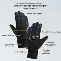 Winter Children's Gloves Padded Warm Wind Cold Riding Gloves Touch Screen Non-slip Waterproof Ski Gloves Outdoor Sports Gloves 2
