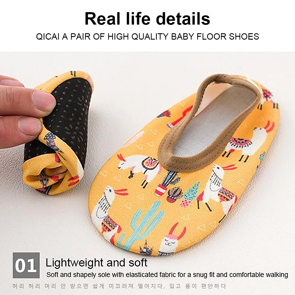 1Pair Baby Non-slip Floor Socks Cartoon Animal Print Shoes Socks For Swimming Surf Toddler Boys And Girls First Walkers Cute 4