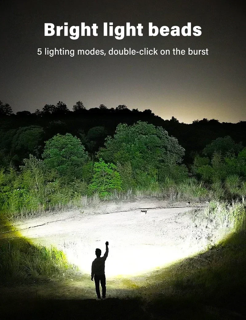 Description Picture 4 of itemSolar Energy Working Lamp Powerful Flashlight Rechargeable Camping Spotlight with Side Light 5 Lighting Mode for Camping Outdoor