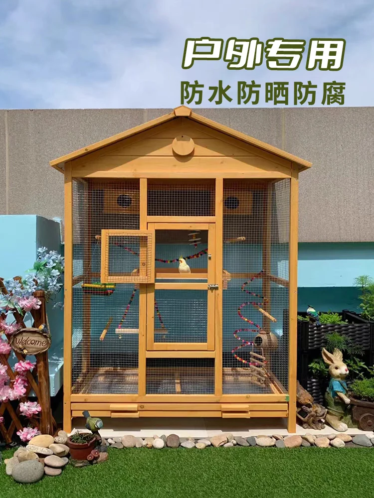 

The product can be customized.Outdoor solid wood birdcage large breeding box parrot outdoor household pigeon bird house