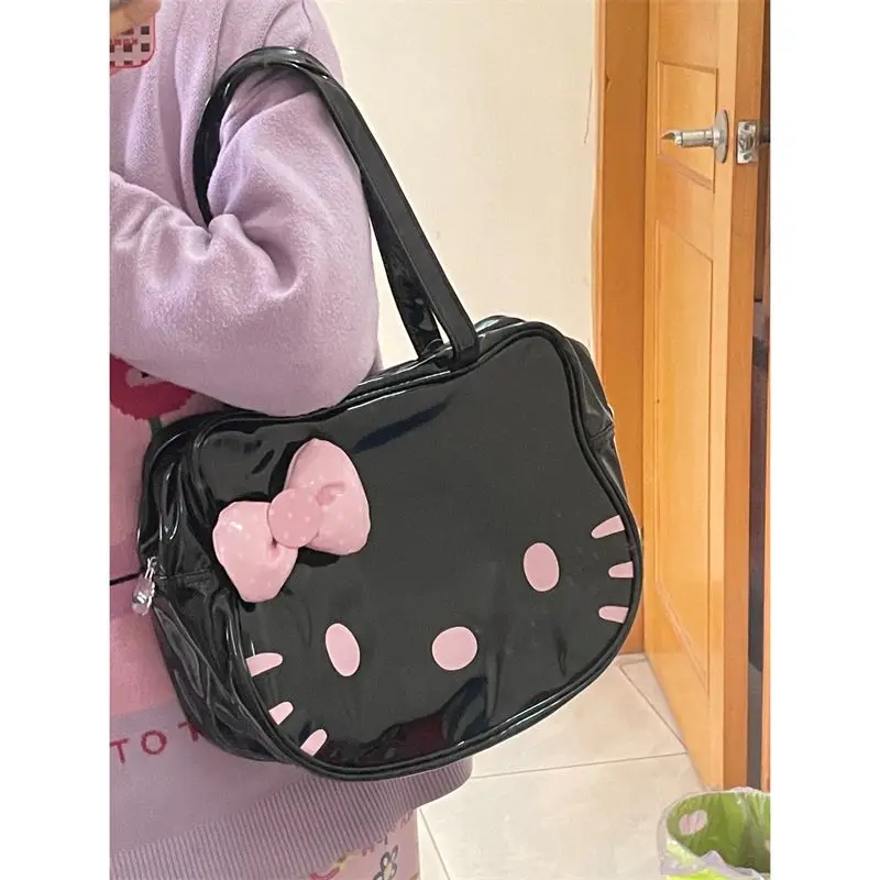 

Kawaii аниме Sanrio Hellokittyed колледж Ветер Большая вместительная сумка через плечо мультфильм милый бант Студенческая школьная сумка милая сумка