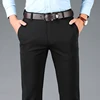 Spring Autumn Men's Casual Pants Elastic Business Trousers Fashion Comfortable Office Korean Japanese Spandex Formal Pants Black
