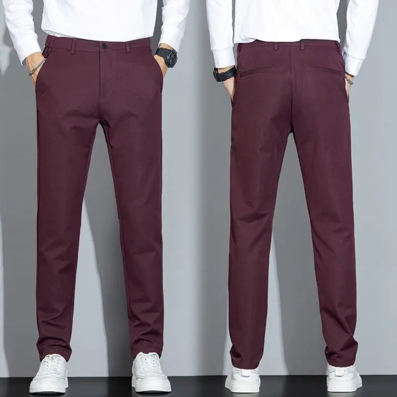 Autumn Winter KPOP Fashion Style Harajuku Slim Fit Trousers Loose All Match Casual Pants Pockets Solid Plush Straight Leg Pants