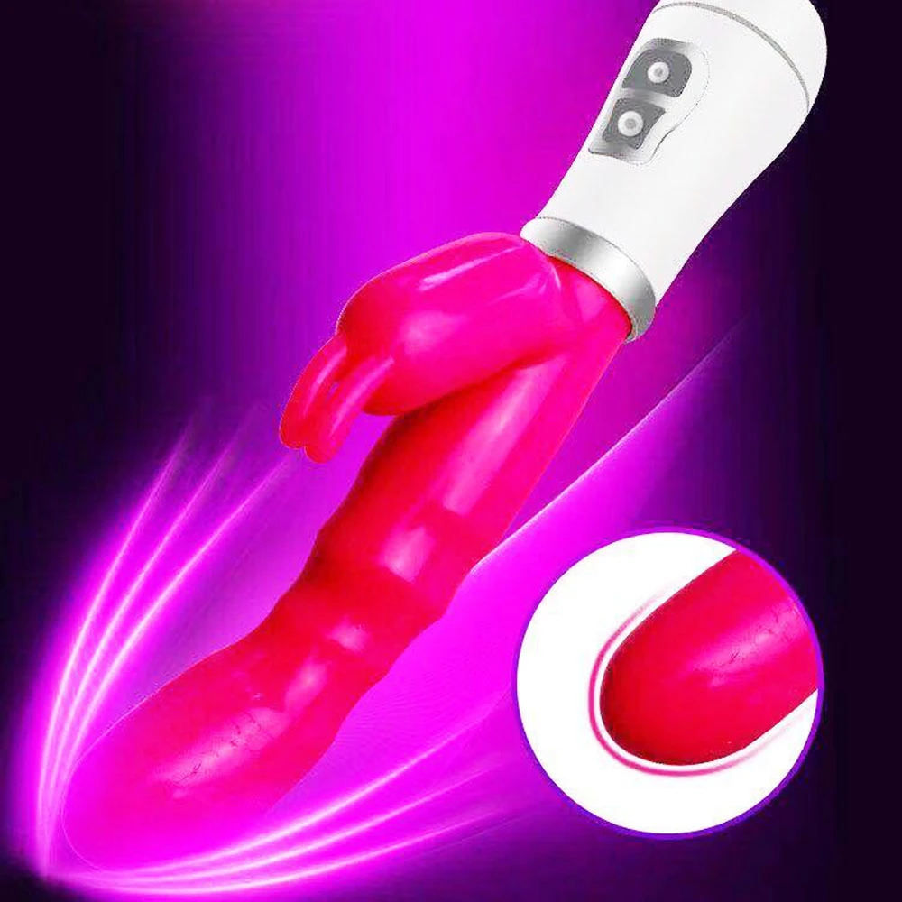Triple Rabbit Vibrator Beads Massage Usb power 12Speed Sex Toys for Woman Masturbation Vibrating G spot AV Clit Orgasm Squirt