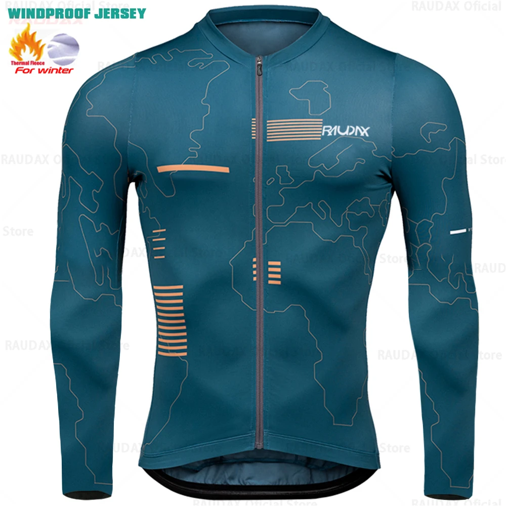 Winter Cycling Thermal Fleece Clothing Top Cycling Jersey Sport Bike MTB Riding Clothing Warm Jacket Raudax