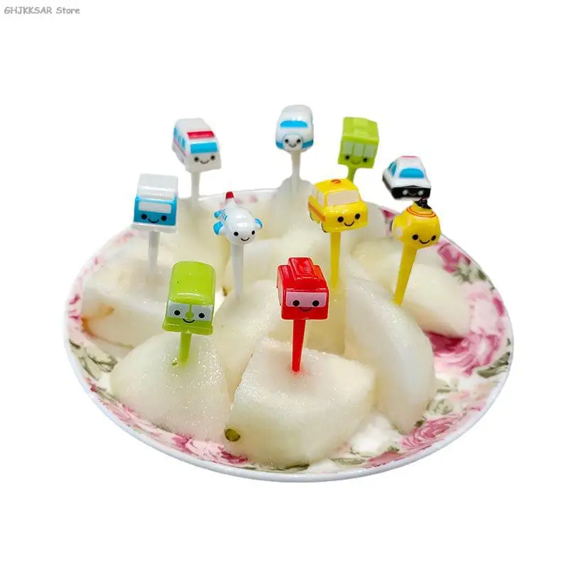 Cartoon Fruit Fork Toothpicks Cute Animal Food Selection Mini Lunch Box Decoration Children's Food Supplement Tool 1 Set