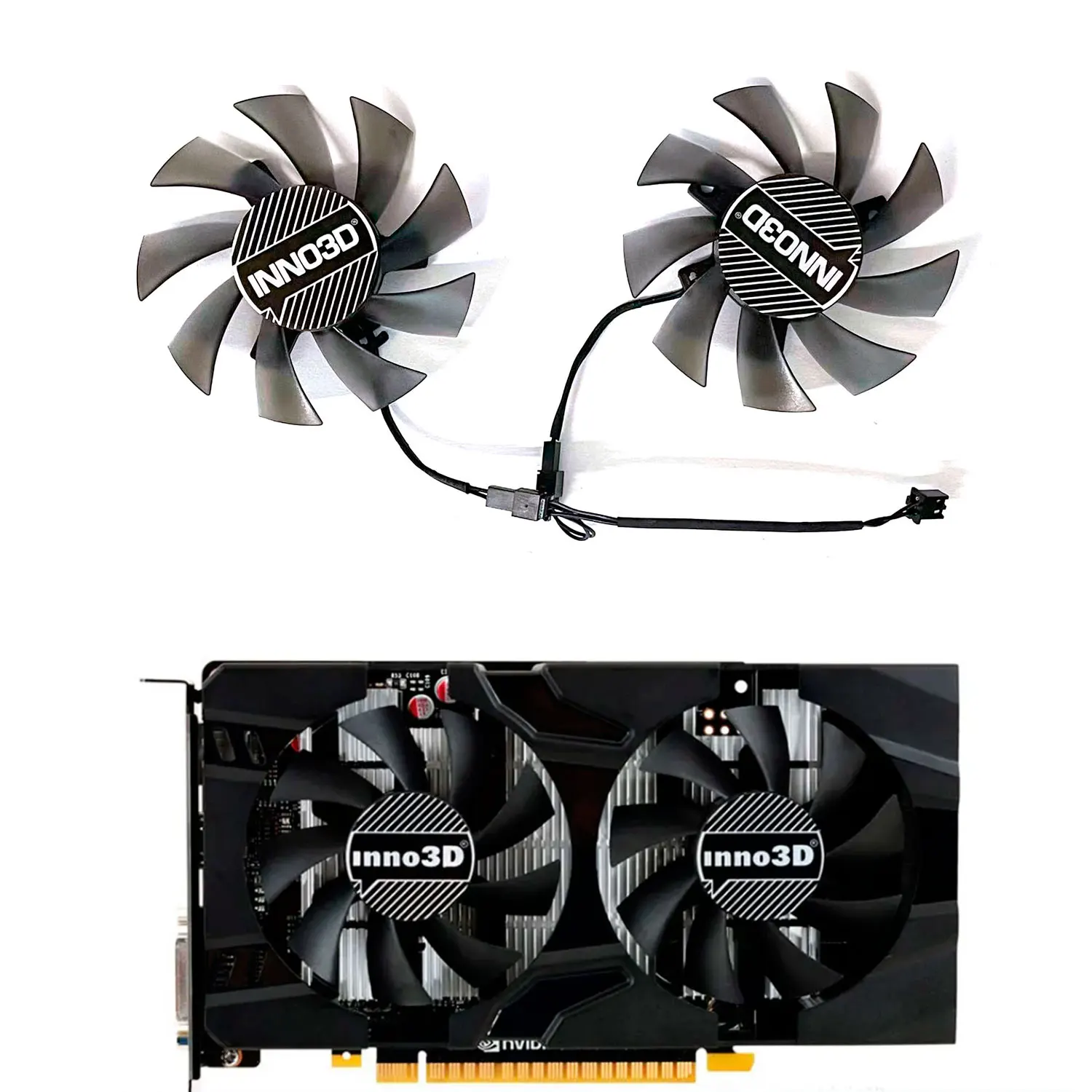 Вентилятор для видеокарты Inno3D GTX 1050Ti, 4 контакта, 12 В постоянного тока, 0,19 А, T128015SL, 75 мм