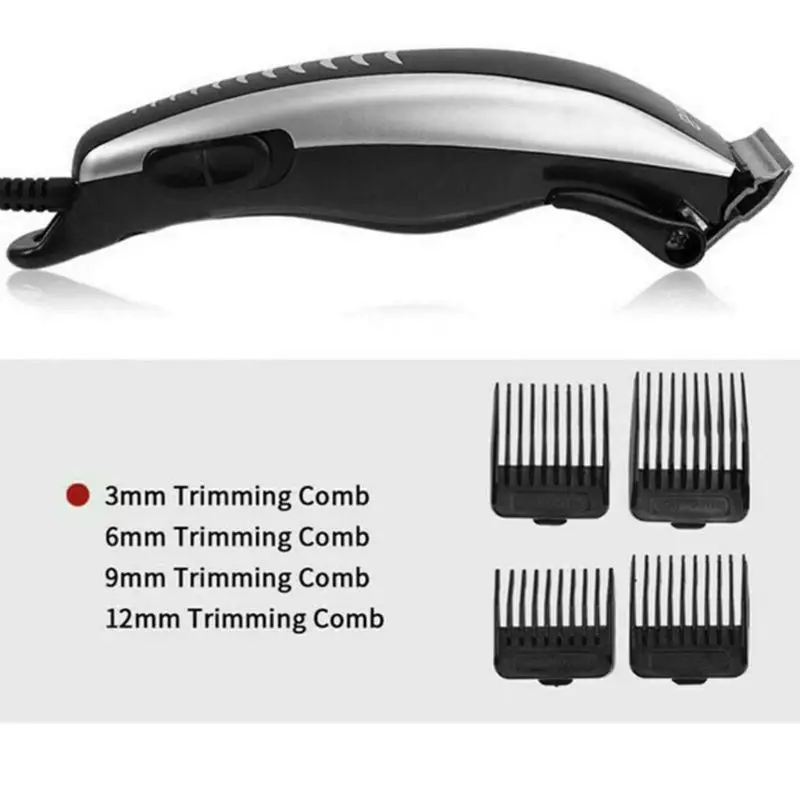 Professional Electric Plug-In Hair Clippers Beard Trimmer Barber Grooming Kit Rechargeable Cordless Haircut Machine Shaver