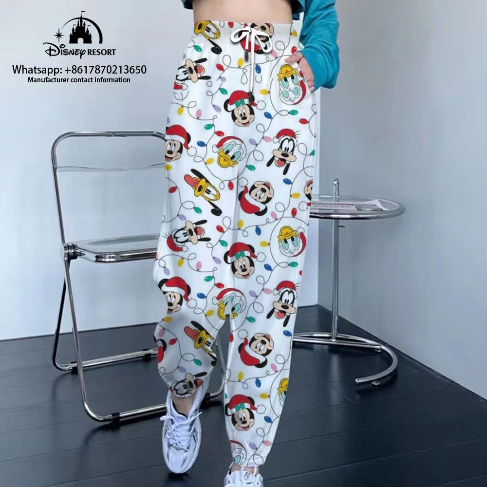 Pantalones largos deportivos para mujer, ropa deportiva unisex de dibujos animados de Disney, Minnie, cosplay, callejero, pies pequeños, combina con todo| | - AliExpress