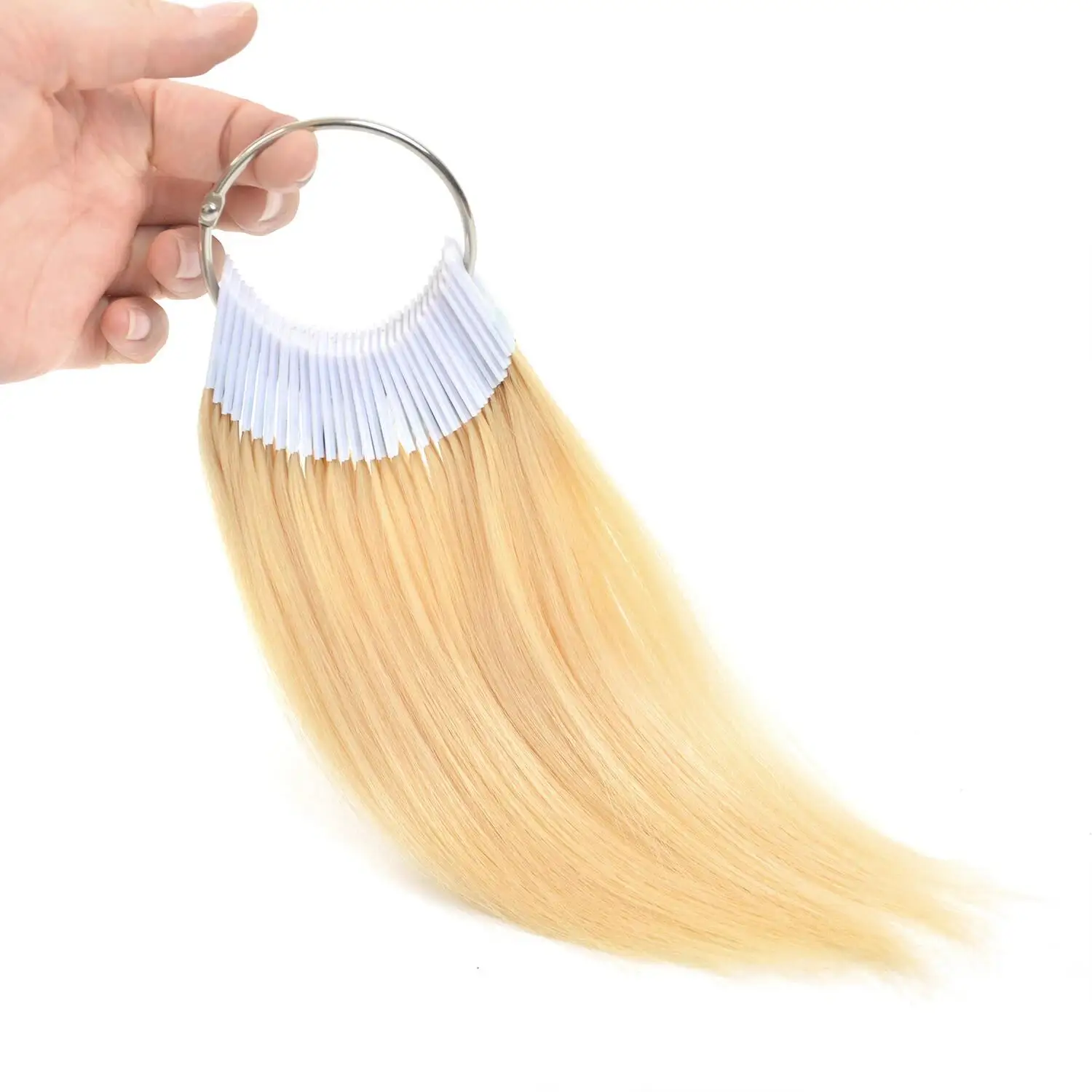 30 pcs 8 Inch Blonde Human Hair Color Ring Swatches Testing Color Samples Rings for Salon Hair Chart