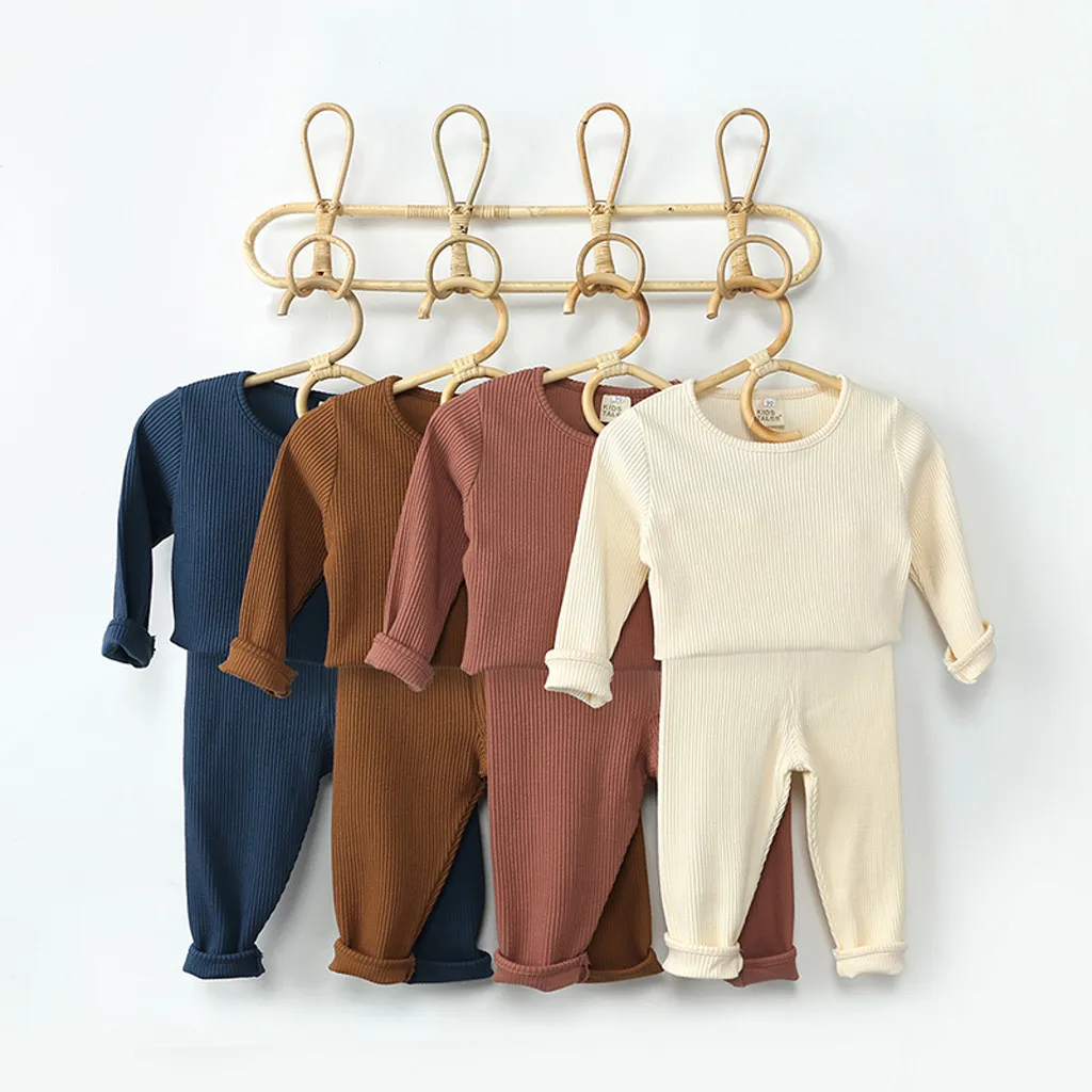 Children'S Clothing Girls Warm Loungewear Lingerie Sets Autumn And Winter Long Sleeve Tops + Trousers John Suits Baby Boys Cloth