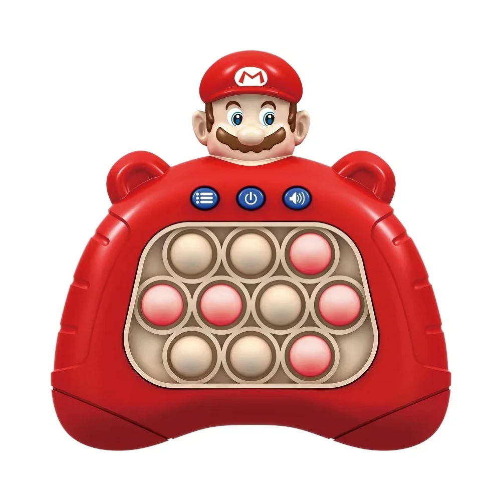 Super Mario Bros Quick Push Game Pop Up Fidget Bubble Electronic Pop it Whac-A-Mole Squeezing AntiStress Toys For Adult Kid Gift fidget toys