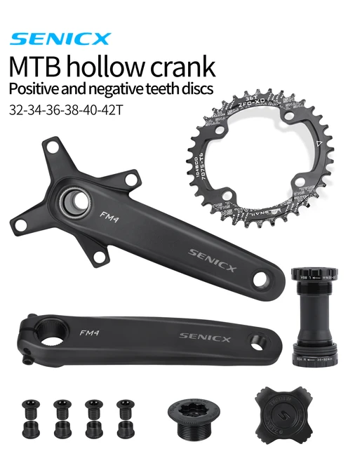 SENICX Bicycle Crankset 170mm 104BCD Single Chain 32T/34T