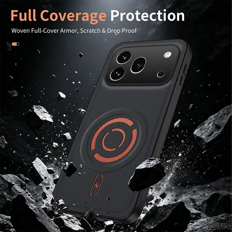 High-End Fabric Magnetic Wireless Charging Phone Case