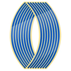 16 - Piece Reflective Rim Stripe Tape Set for Motorcycles and Bikes (Blue)