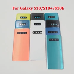 Premium Battery Glass Back Cover with Camera Lens (S10E Blue)