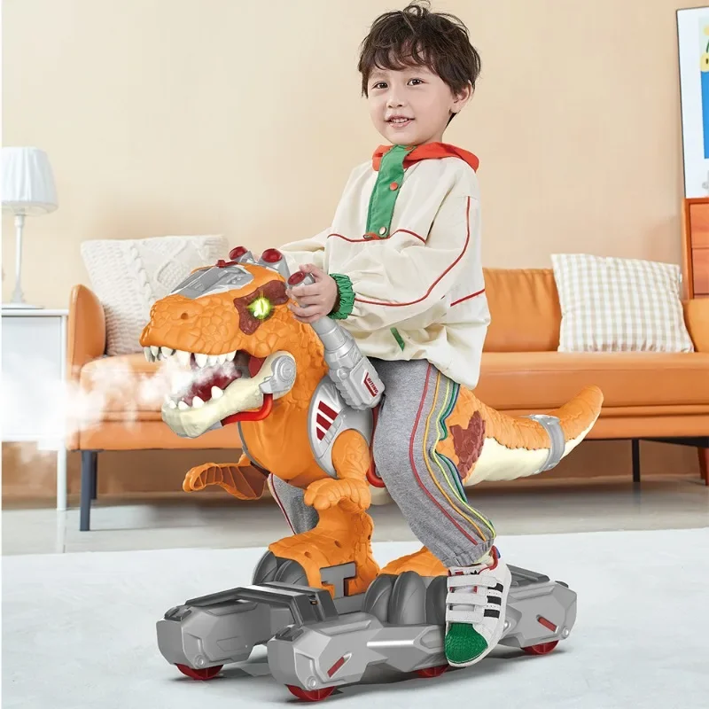 kids gliding ride on toy electric balance scooter Spraying ride -on Dinosaurs music and light