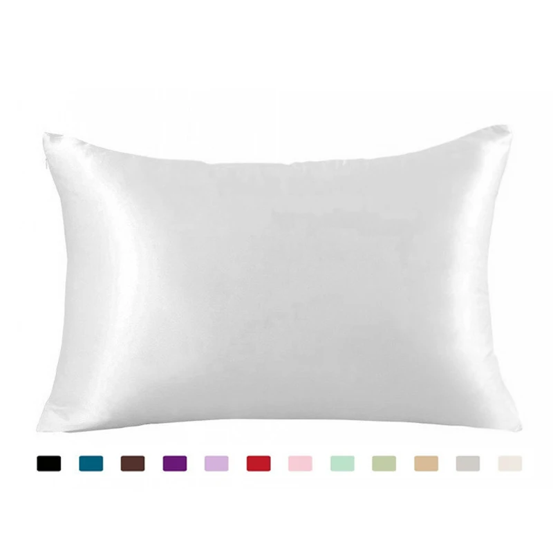 100% Queen Standard Satin Silk Soft Mulberry Plain Pillowcase Cover Chair Seat Square Pillow Cover Decorations for Home Pillow 5