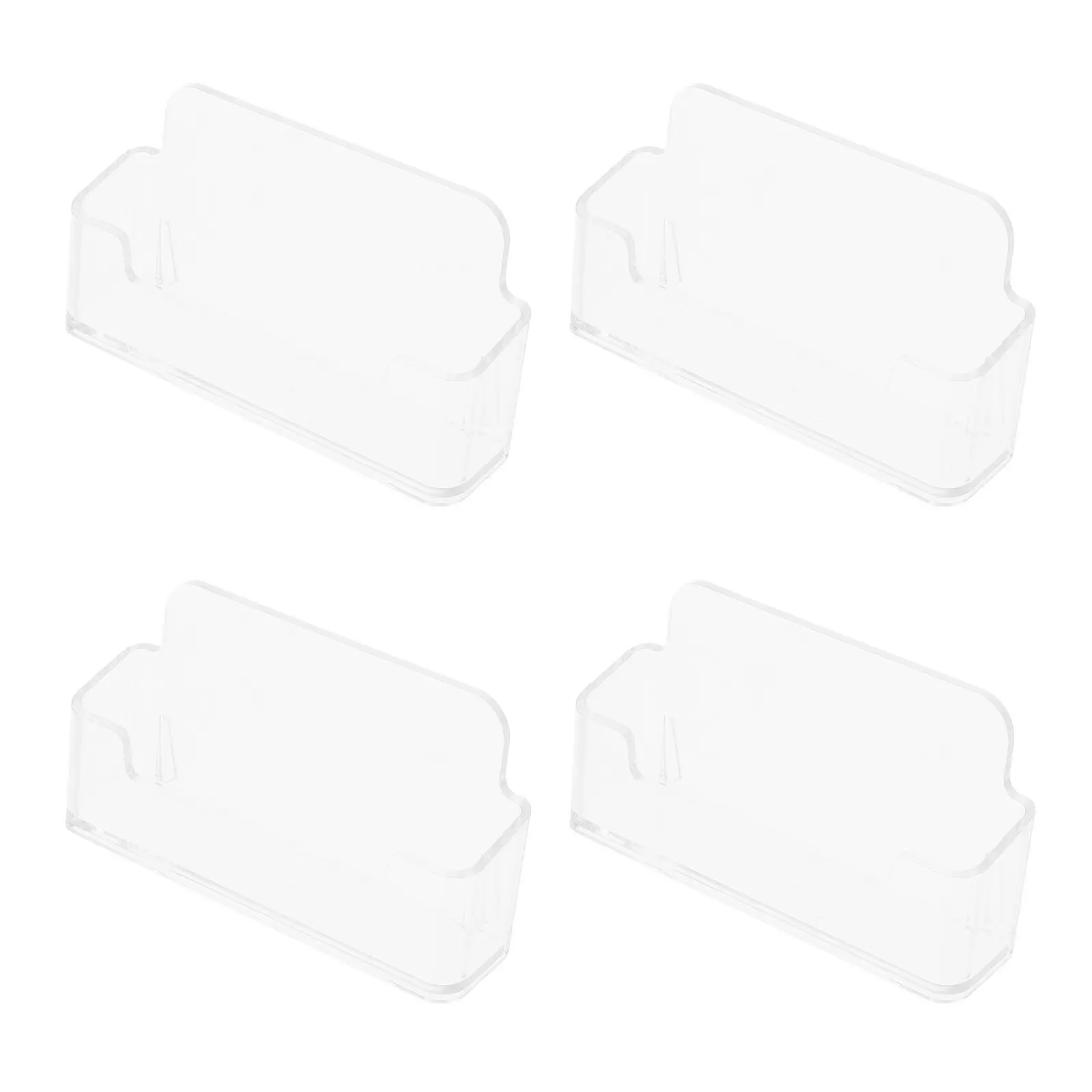 4Pcs 프리미엄 아크릴 명함 홀더 데스크탑 스토리지 홀더 부드럽고 미학적인 디자인 다양한 용도 사무용품