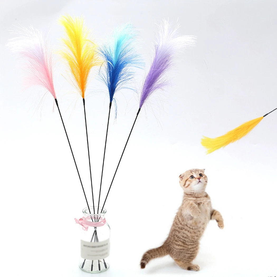 

Cat Wand Toy Cute Faux Fur Cat Stick Toy Kitten Teaser Toy Pet Interactive Toy Kitten Chewing Toy Cat Wand Stick Pet Accessories
