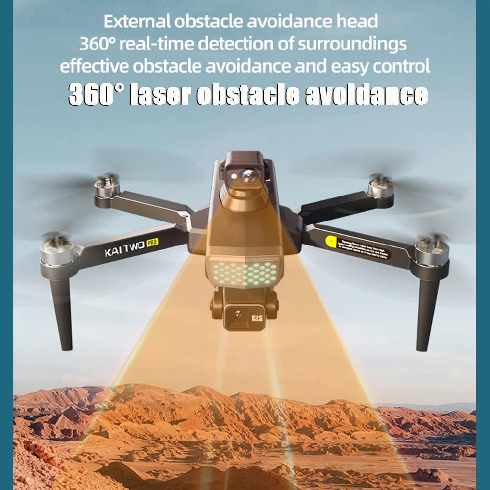 Professional 3-axis PTZ KAITWO PRO Drone 8K 5G with Screen Control 360° Laser Obstacle Avoidance Brushless Quadcopter GPS RC UAV