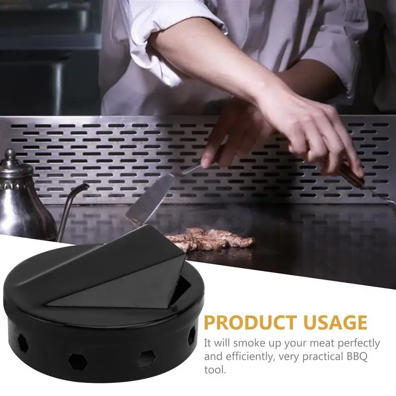 1PC Stainless Steel BBQ Smoker Box Sturdy Barbecued Meat Smoker Tray Square Box Barbecue and Grill