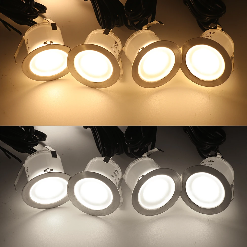 LED Deck Light 10/16PCS Outdoor DC12V Waterproof Underground Bulb Lamp EU/AU/UK/US Plug