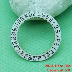 Black and White Date Wheel Dial for Automatic Movement Watches (04 Day Date at 6.0H)