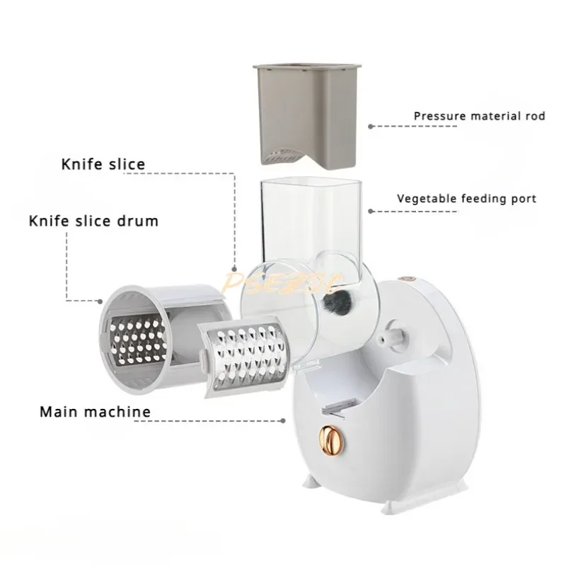 Portable Drum Electric Multifunctional Vegetable Cutter for Household Kitchens Potato and Vegetable Cutting Strip Machine