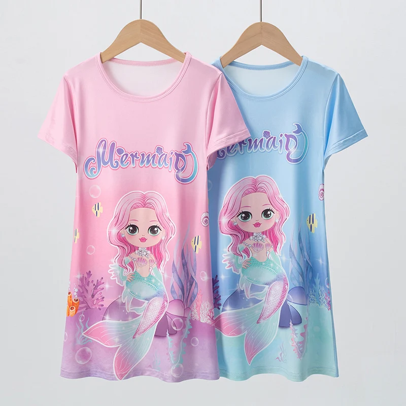 Cute Mermaid Ice Silk Summer Dress - Plus Size Leisure Knee-Length Skirt