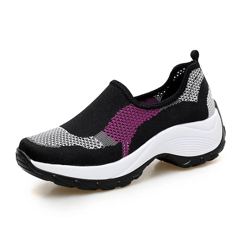 

Women's Breathable Mesh Running Shoes Comfortable Slip on Sneakers for Outdoor Sports Quick Dry Wedge Shoes for Women Footwear