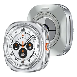 Premium Alloy Metal Watch Case - Sleek Protector Frame Cover - Galaxy Ultra 2024 (Silver white)