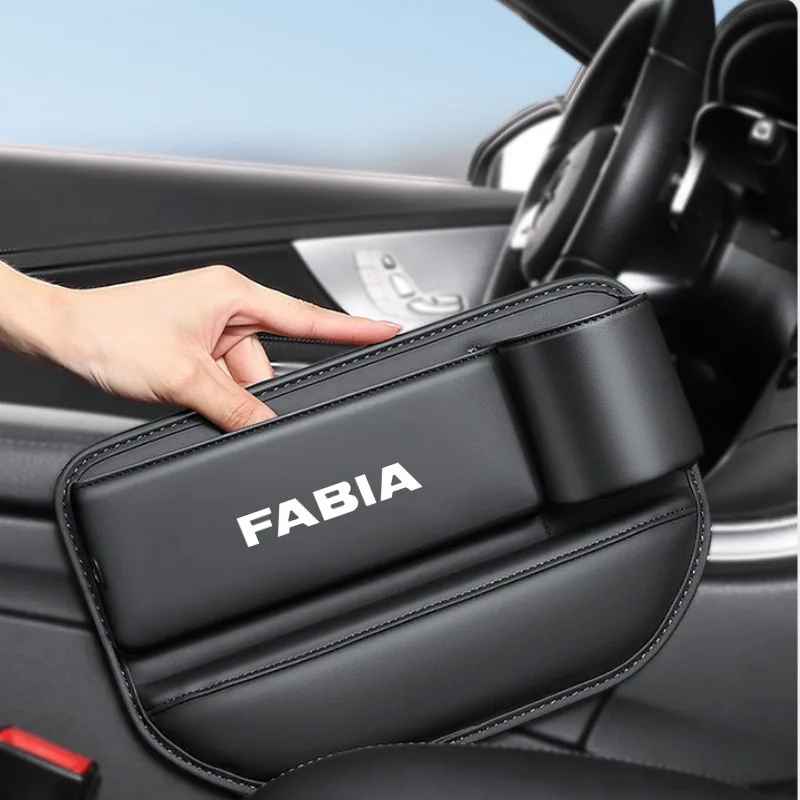 

Car Seat Sewn Gap Crevice Slot Storage Box With Cup holder For SKODA FABIA Auto Accessories