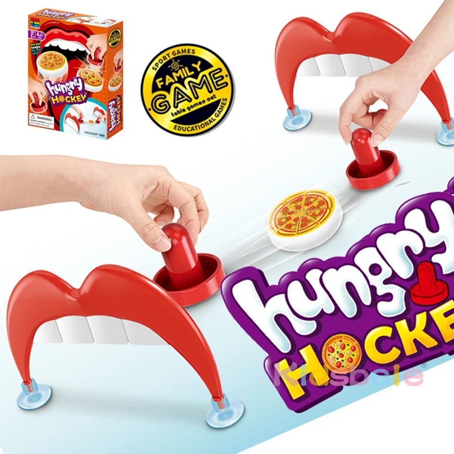 Interactive Hungry Hockey Game Push The Pizza Into Mouth Competitive Table Toys For Kids