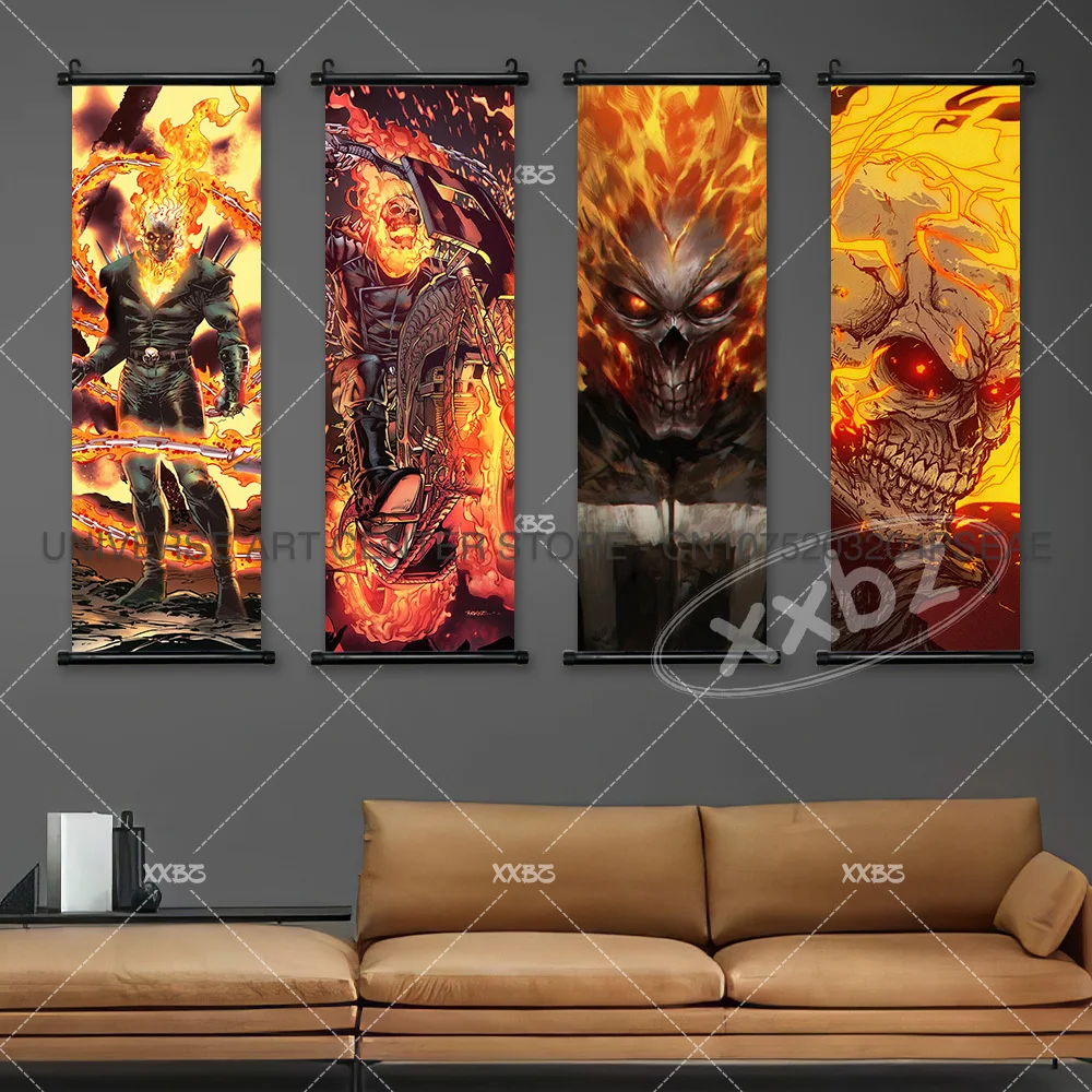 Ghost Rider poster Marvel Spotlight Wall Art Johnny Blaze Scrolls Pictures  Johnny Ketch Hanging Painting petty toilette Home Decor - AliExpress, image size:1000x1000