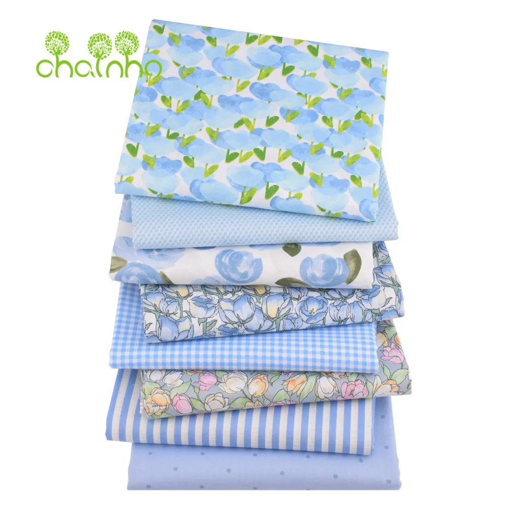 Chainho,Printed Twill Weave Cotton Fabric,DIY Quilting Sewing Material,Handmade Textile,Patchwork Cloth,Floral Series,25C20