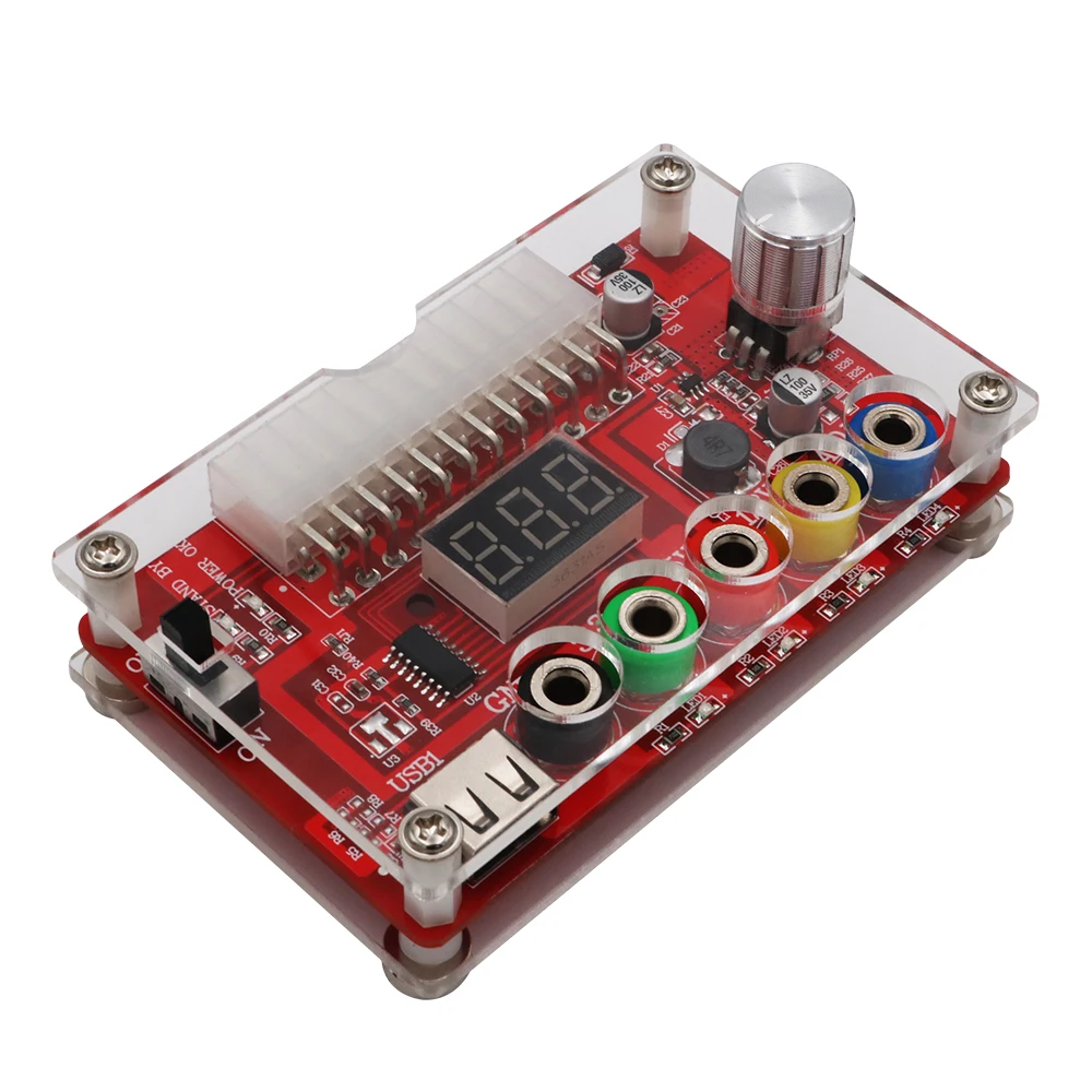 

ATX Power Supply Breakout Board，ADJ Adjustable Voltage Knob, Supports 3.3V 5V 12V 1.8V-10.8V (ADJ) Output Voltage 3A Maximum Out