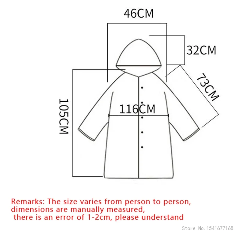 Waterproof Transparent Plastic Long Raincoats for Women and Men, Rain Coat, Hooded Jackets with Belt, EVA, Clear, Fashion, 1Pc