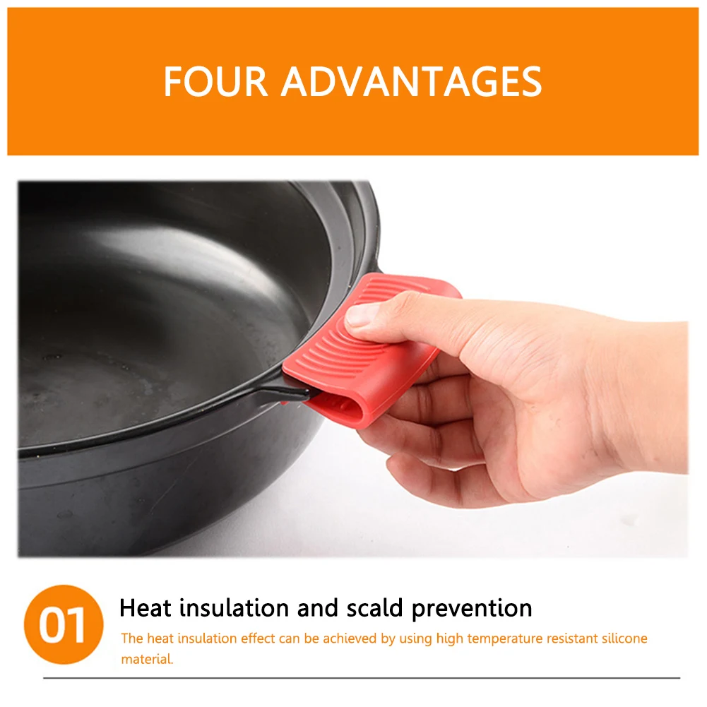 Silicone pot handle cover Heat Insulation Covers Pot Ear Clip Non-slip Steamer Casserole Pan Handle Holder Kitchen Tool 2Pcs