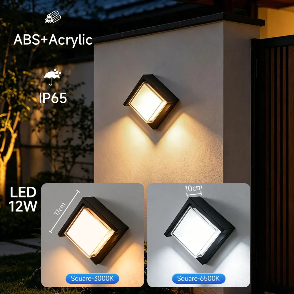 Elegant Outdoor IP65 Waterproof Wall Light - Warm Light for Gardens, Corridors, and Balconies