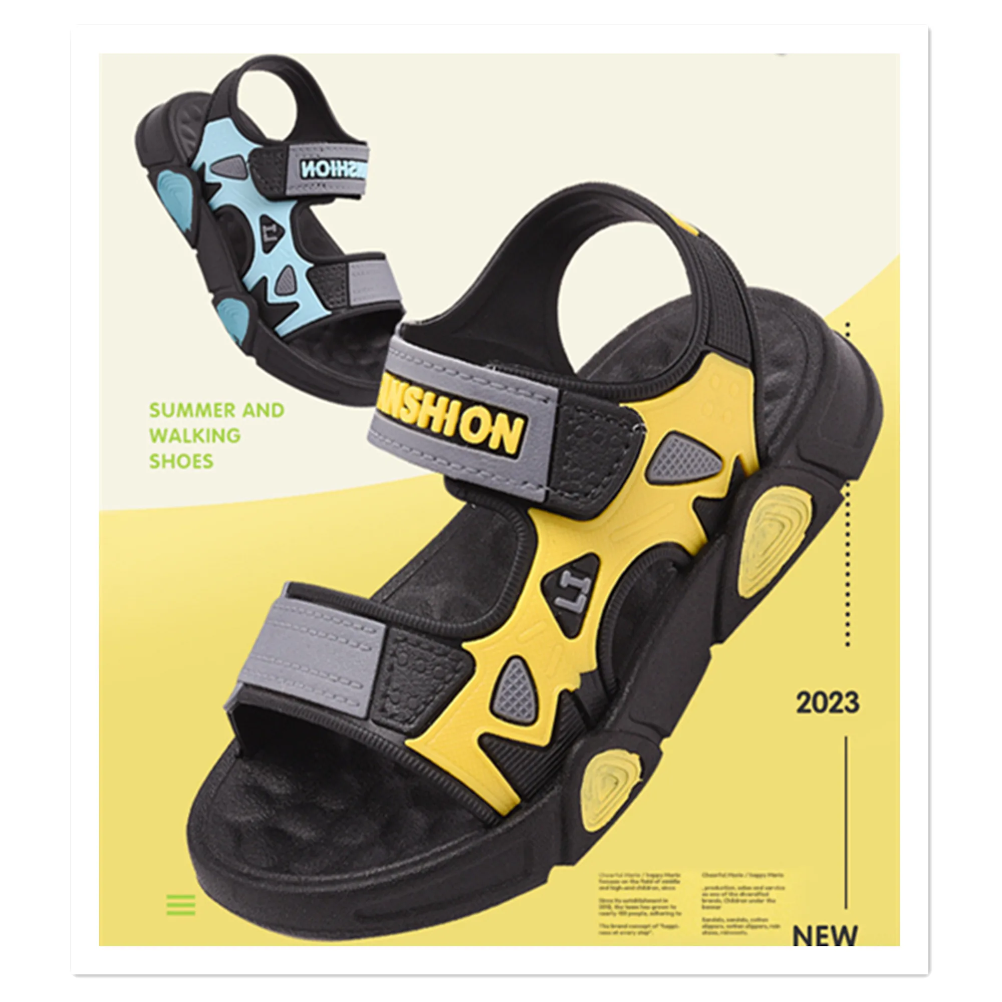 Home Children's Sandals Summer New Leisure Primary School Students Soft Sole Beach Boys Small Children Middle and Big Children's,kids shoes,children sandals,kids sandals