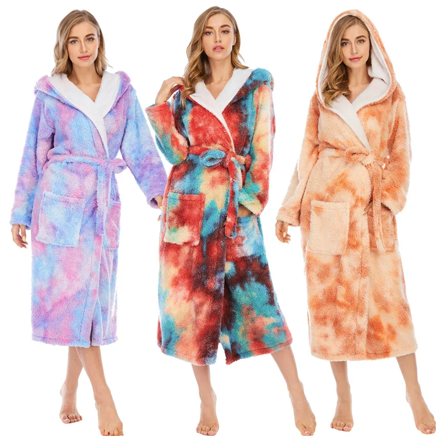 Маскхалат Зимний Bathrobe Couple Warm Home Long Comfortable Robe