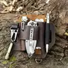 Men Leather EDCs Organizer Sheath EDCs Belt Sheath Pocket Organizer Leather Pouch With Pen Holder For Flashlight Knives Car Key 4