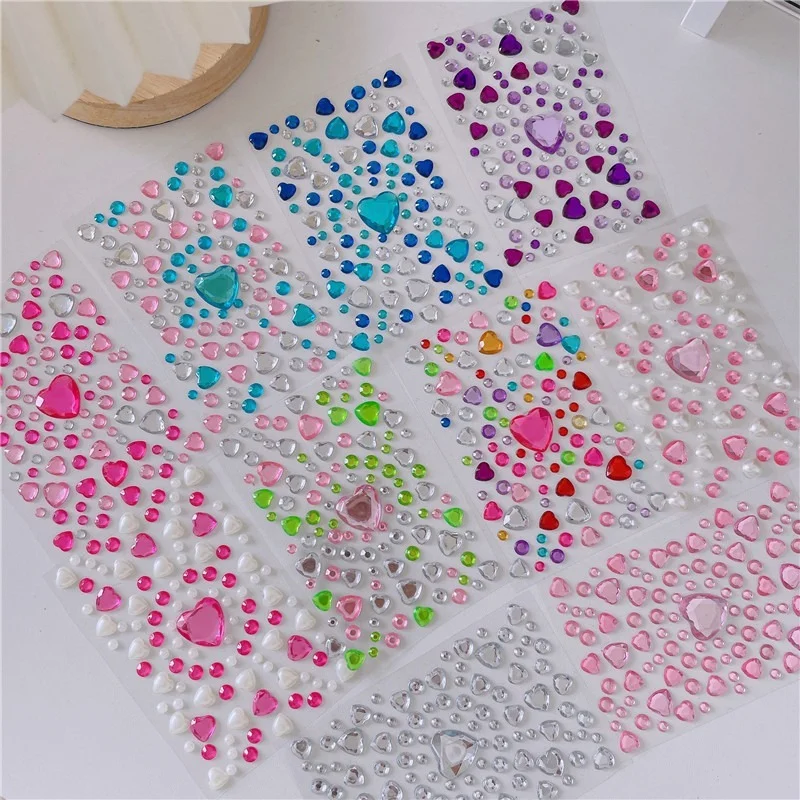 3D Edelstein Aufkleber Shiny Diamant Aufkleber Acryl Kristall Aufkleber DIY Drei-dimensional Dekoration Strass für Kinder Mädchen