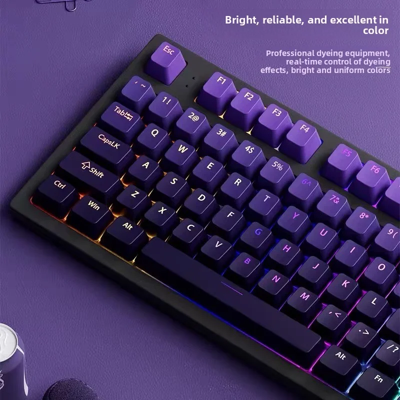 Top-Printed Mechanical Keyboards Keycaps 134-Key PBT Keycaps with Personalized Translucent Gradient Colors Key cap