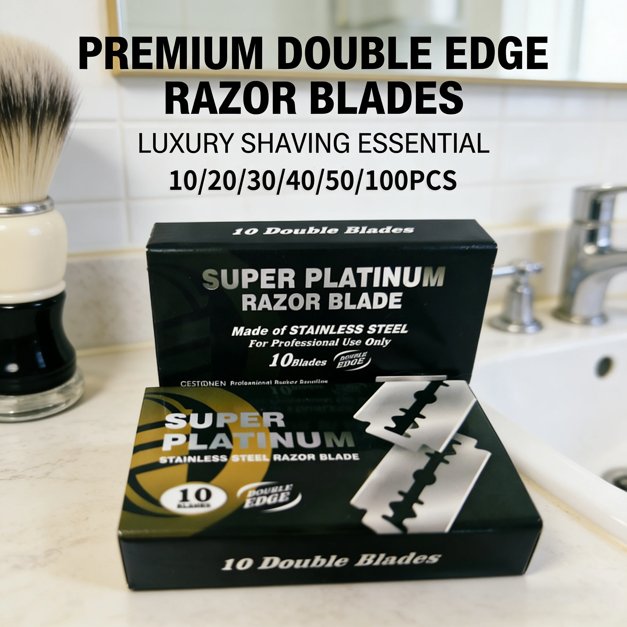 10Pcs/100Pcs Stainless Steel Razor Blades Old-Fashioned Manual Double Edge Shaver Razor Blade Hairdressing Barber Shaving Tools