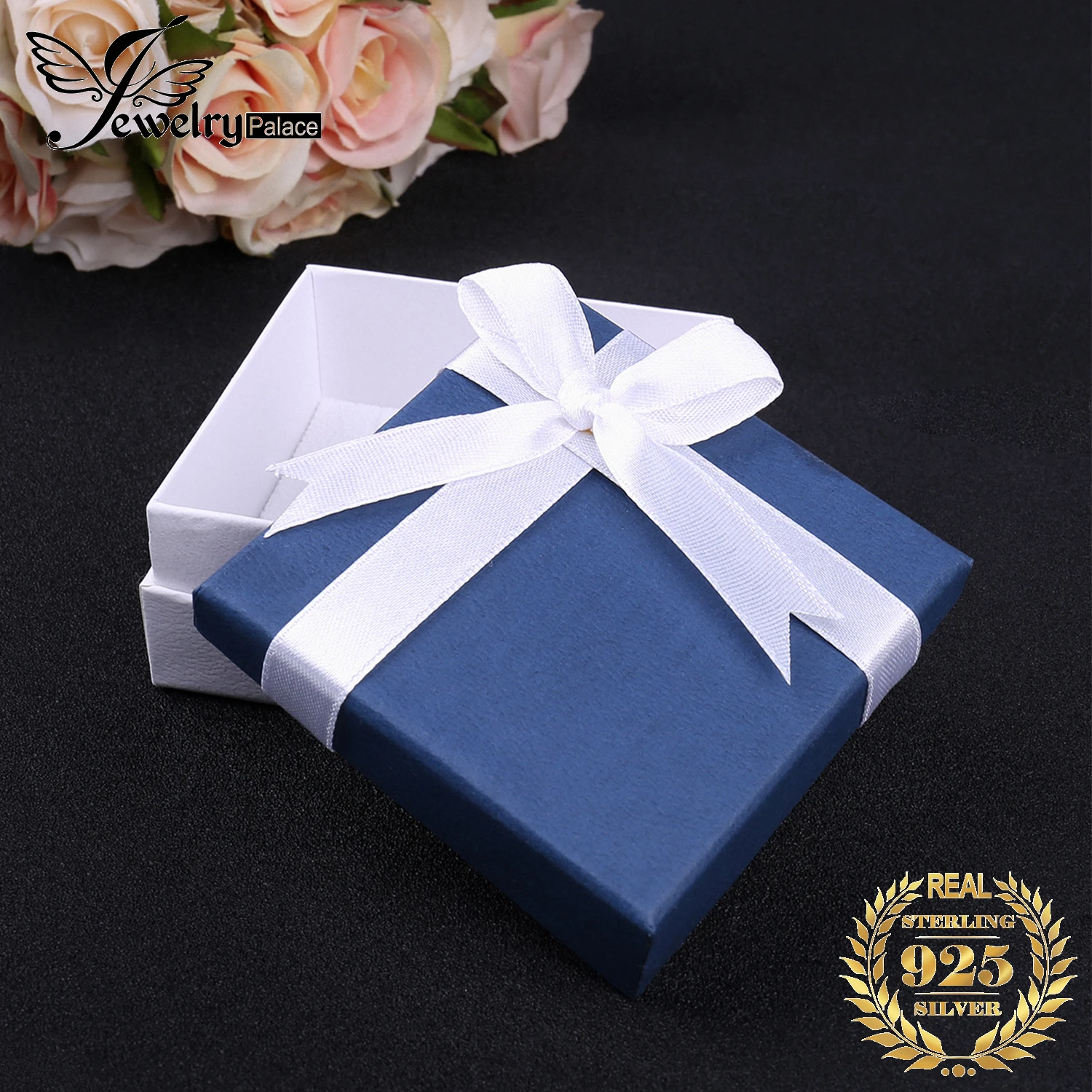 JewelryPalace Luxury Exquisite Blue Box With Bowknot Jewelry Box