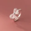 925 Sterling Silver Bow Adjustable Rings For Women Luxury Quality Jewelry Gift Female Wholesale Accessories Jewellery 3