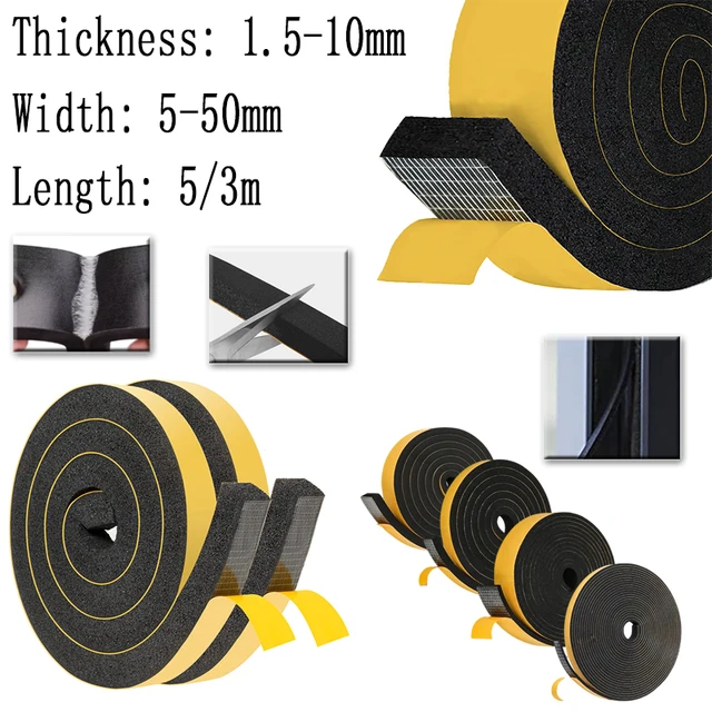 Rubber Self Adhesive Sponge Seal Strip Single Sided Adhesive EVA Black Foam Anti-collision Seal Gasket Width5-50mm Thick 5/3mm Rubber Self Adhesive Sponge Seal Strip Single Sided Adhesive EVA Black Foam Anti-collision Seal Gasket Width5-50mm Thick 5/3mm