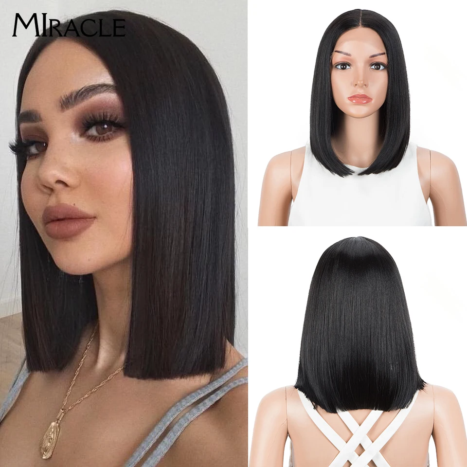 Synthetic Lace Front Wig 12&lsquo;&rsquo; High Temperature Middle Part Lace Wig For Black Women Cosplay Wigs lace front wig